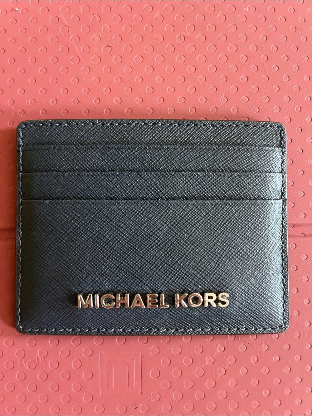 Michael Kors Black Card Holder with Gold Logo